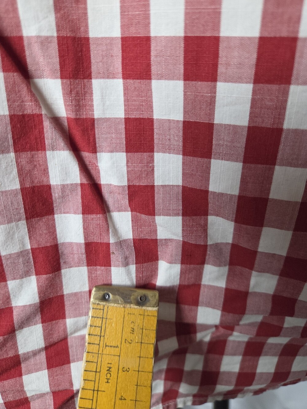Red And White Gingham Cotton Tunic Shirt - Picture 14 of 15